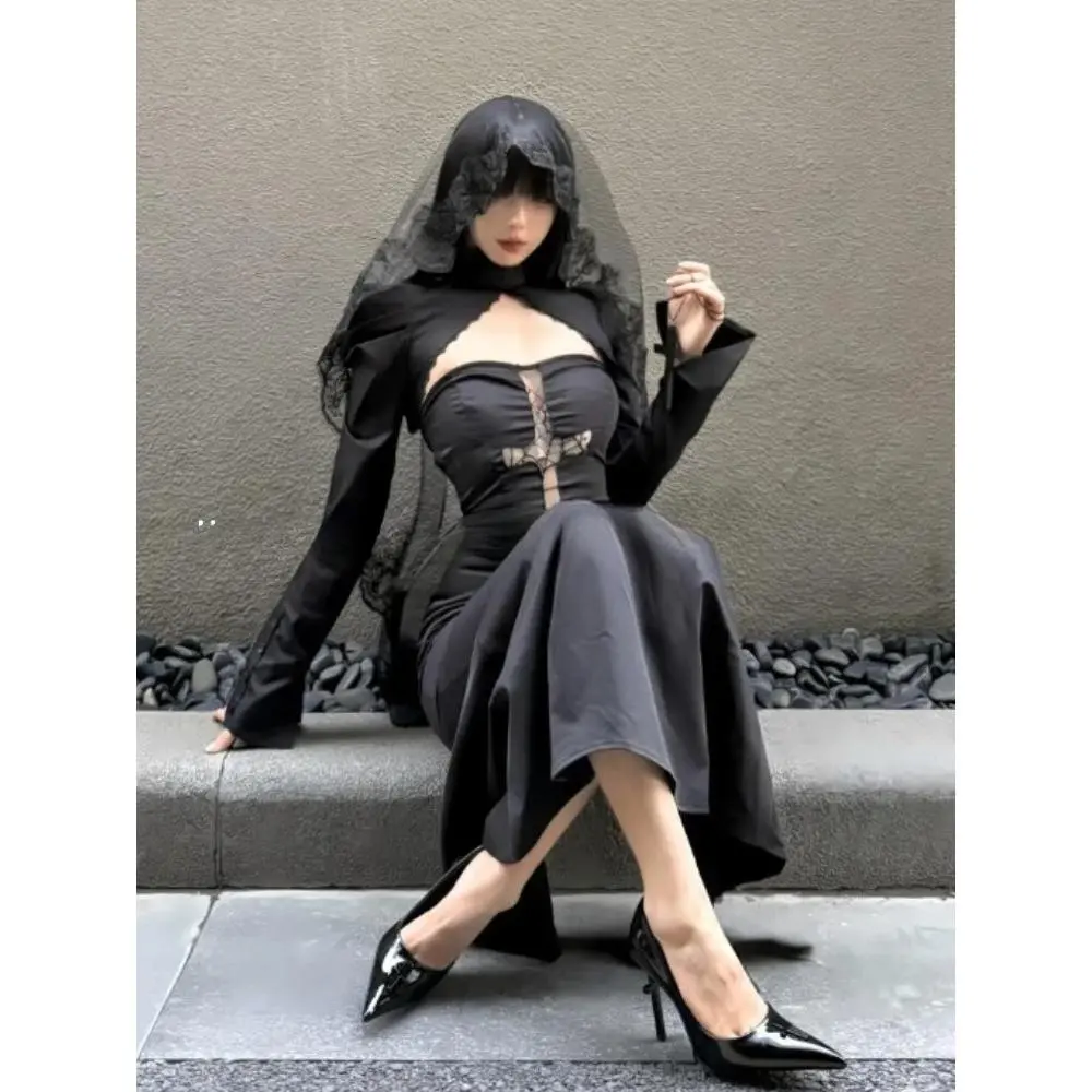 Spring Babes Subculture Sexy Dress Set Women Gothic Y2k Cut Out