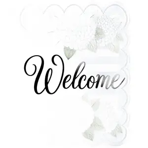 Blue Hydrangea Welcome Sign, MF-W-0006-DH, Sign For Wreath, 22" Door Hanger