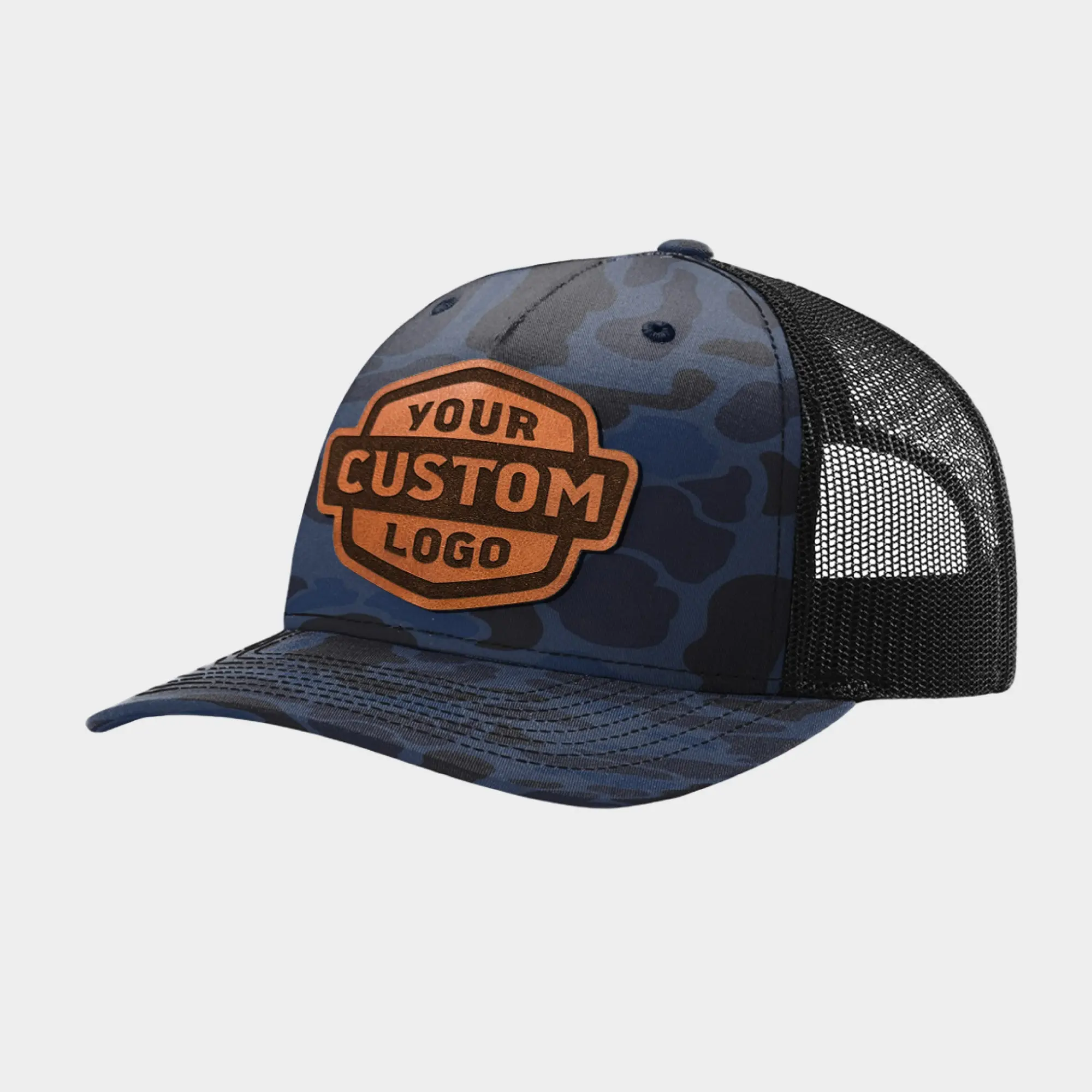 Custom Leather Patch Five-Panel Trucker Hat - Richardson 112PFP
