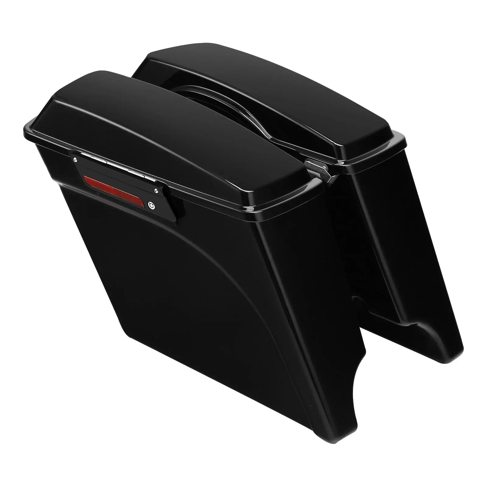 TCMT 5" Stretched Extended Saddlebags Black Latch Fit For Harley Touring Models 1993-2013