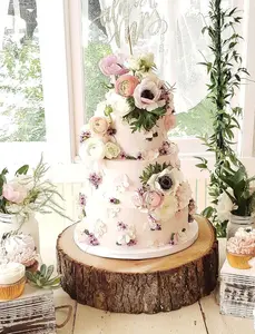 Wood Cake Stand Large Thick Wood Slice, Rustic Cake Stand, Wood Slices, Wood Round