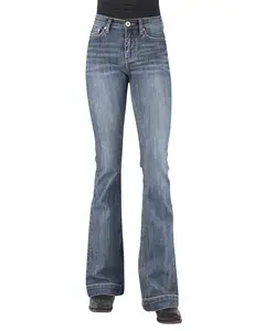 Stetson Women's Women'S 921 Medium Wash High Rise Plain Pocket Flare Jean - 11-054-0921-2411 Bu