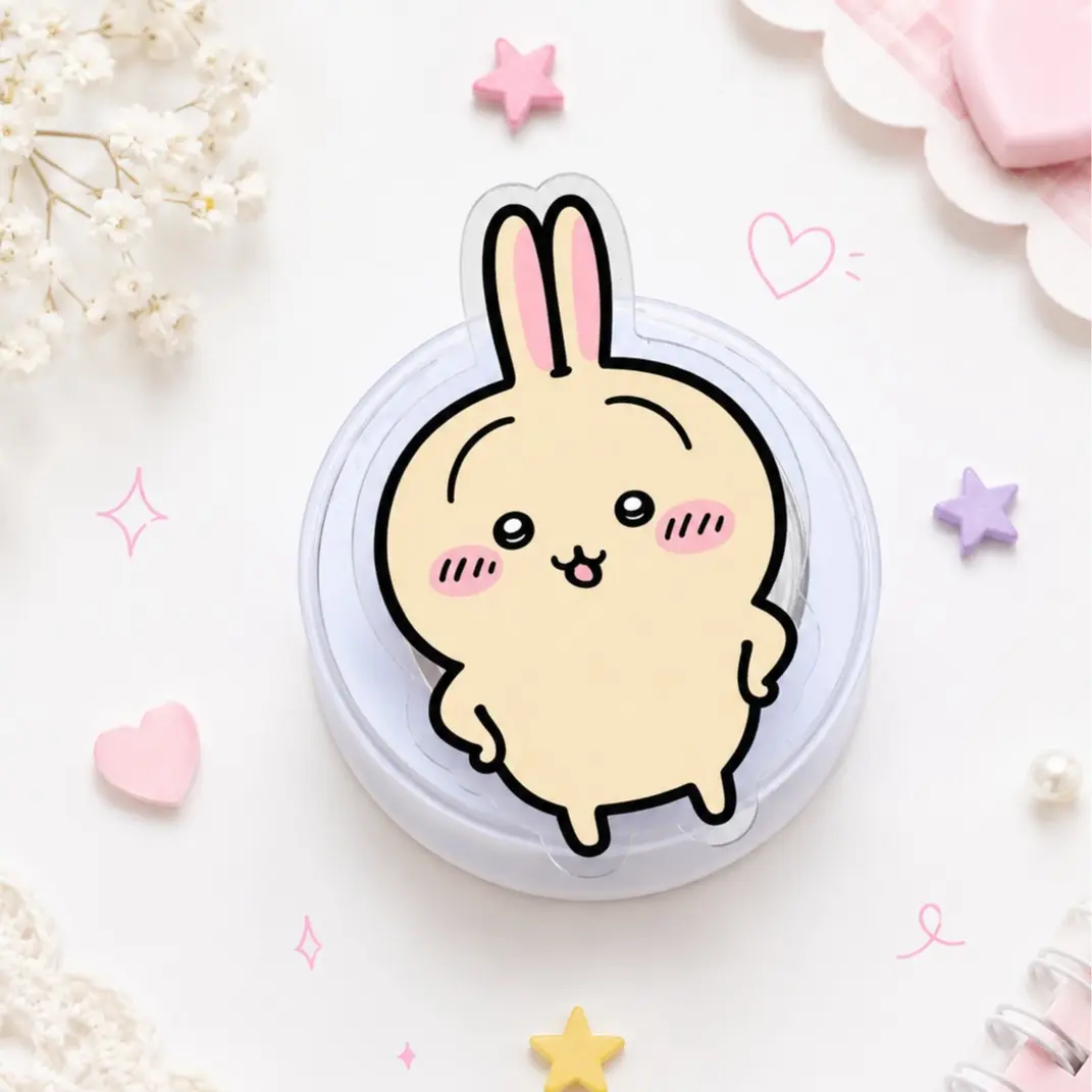 Chiikawa Usagi Phone Grip - Cute Bunny Acrylic Grip Stand - Kawaii Cartoon Phone Holder Accessory