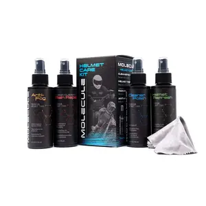 Molecule Helmet Care Kit and Matte Helmet Care Kit, Anti-Fog, Cleaner Polish, Refresh, and Rain Repel, Premium Helmet Care, Helmets, Visors, and Goggles, Cleans and Details, 4 Ounces