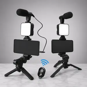 Vlogging Kit — Tripod, LED Fill Light & Mic for TikTok, YouTube & Live Streaming