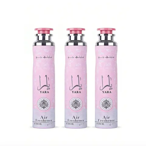 Lattafa Yara Air Freshener 3 Pack Bundle Set – Floral Fruity Amber Scented Home & Car Freshener 300 ML, Flower, Aroma