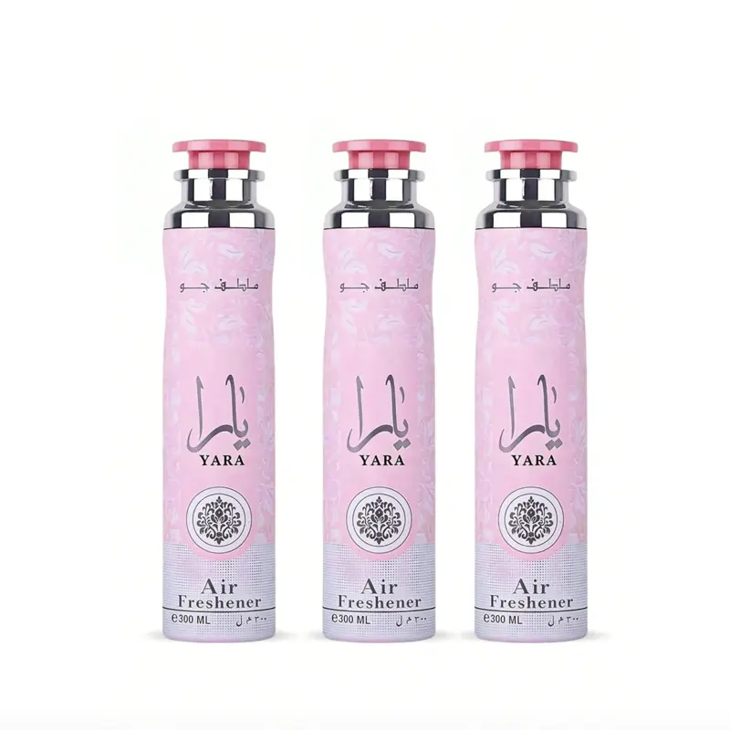 Lattafa Yara Air Freshener 3 Pack Bundle Set – Floral Fruity Amber Scented Home & Car Freshener 300 ML, Flower, Aroma