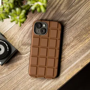 Phone Case, Chocolate Bar Design - Fun Candy Lover Gift, Protective Tough Cover for iPhone, Samsung Galaxy - Unique Accessory, Customizable 15