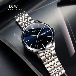 Carnival Men's Fully Automatic Mechanical Watch, Business Stainless Steel Sapphire Watch