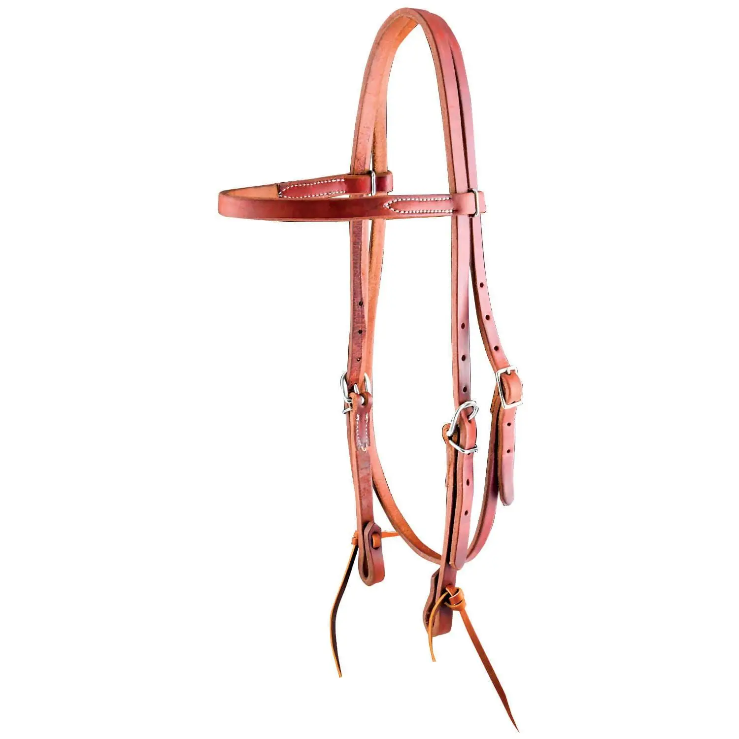 Jeffers "Dr. J" Harness Leather Amish Browband Headstall with Stainless Steel Hardware