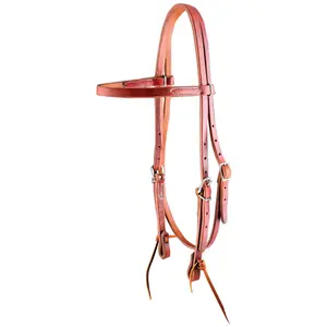 Jeffers "Dr. J" Harness Leather Amish Browband Headstall with Stainless Steel Hardware