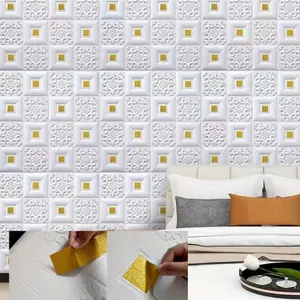 10pcs 3D Self-Adhesive Wall Stickers, Waterproof Moisture-Resistant, Easy Install for Living Room Bedroom Kitchen Backsplash, Classic Vinyl Decor