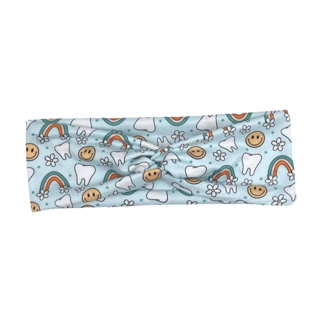 Dental Hygienist Knotted Headband- Soft Jersey, Approximately 19 Inches Around, Available in Custom Sizes upon Request