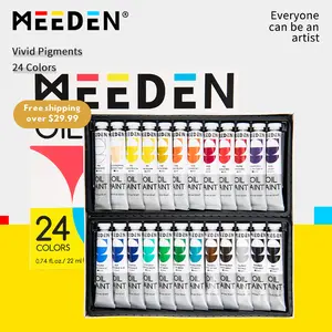 MEEDEN Oil Paint Set, Non-Toxic 24 x 22ml/0.74oz Oil Paints for Canvas Painting