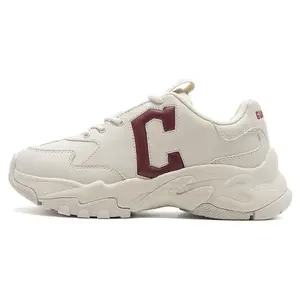 Unisex MLB Big Ball Chunky Synthetic Leather Rubber Low-Top Dad Sneaker - Casual Walking Sports Footwear, Comfortable Standard White Shoes