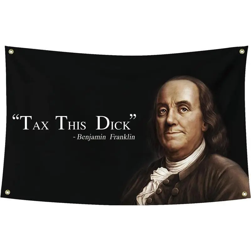 Funny Quote Synthetic Polyester Wall Hanging Tapestry - "Tax This Dick" Quote Art, 3ft*5ft Hangable Large Banner, College Decor for Friends, All Seasons Indoor Home Decor Supplies