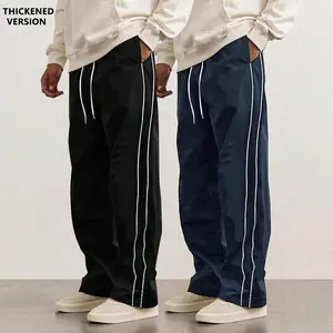 2-Pack Men’s Summer Straight-Leg Striped Casual Pants — Loose Fit, Versatile High-Street Style for Sports & Fitness