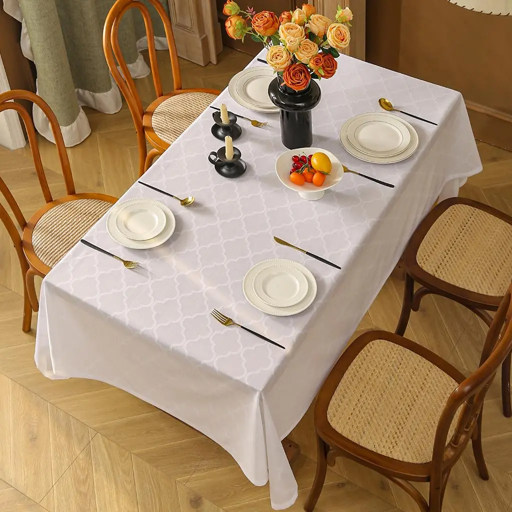 Geometric Pattern Lace Tablecloth, Rectangular Tablecloth, Table Decoration Supplies for Home Kitchen Dining Room