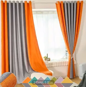 2pcs/set Elegant Splicing Curtains for Bedroom and Living Room - Home Decor Highlighting Style and Privacy