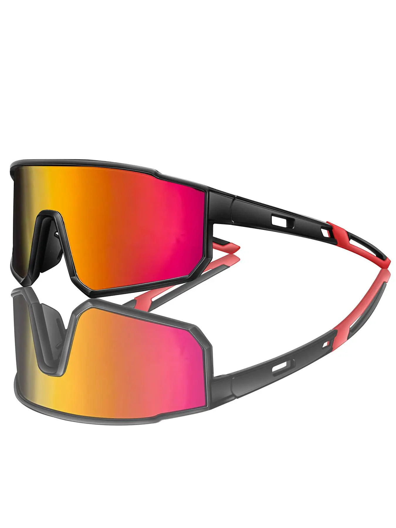 Unisex Sporty Ombre Design Sunglasses, Windproof Sunglasses, Biking Sunglasses, Cycling Shades, Outdoor Sports Eyewear For Cycling, Running, Hiking, Driving, Fishing, Baseball, Golf, Travel, Vacation, Beach Party, Outdoor Active Accessories