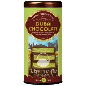 The Republic of Tea - Dubai Chocolate Cuppa Chocolate Herbal Tea, 36 Tea Bags