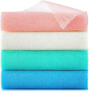 4 Pieces African Exfoliating Net, Long African Net Sponge, Nylon African Net Cloth, Exfoliating Washcloth, Body Scrubbers for Use in Shower, Back Scrubber Skin Smoothers for Bath (Multicolor 4)