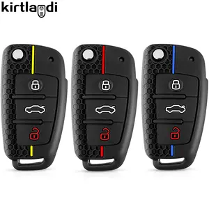 For Audi keychain holder key case full protection caps key organizer Silicone Car Key  Fob Cover A1 A3 A6 C5 C6 Q3 Q2 Q7 TT TTS R8 S3 S6 RS3 RS6 A4