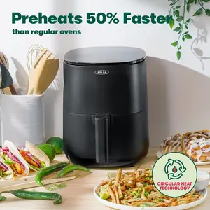 BELLA 2.9QT Touchscreen Air Fryer, No Pre-Heat Needed, No-Oil Frying, Fast Healthy Evenly Cooked Meal Every Time, Dishwasher Safe Non Stick Pan and Crisping Tray for Easy Clean Up, Matte Black