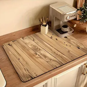 Multi-Functional Kitchen Bar Coaster, Vintage Wood Letter Print Rubber Mat, Easy Clean, Waterproof, Non-Slip, Durable, Home Decor