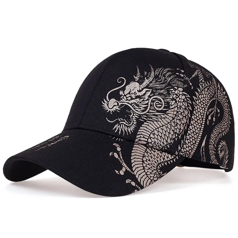 Men's Dragon Design Baseball Cap, 3 Colors Available