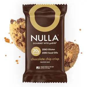 Cleanform Nutrition Nulla Gourmet Bar | Chocolate Chip Crisp | 20g Protein, Seed Oil Free, Gluten Free | Honey & goBHB Snack | Clean Ingredients
