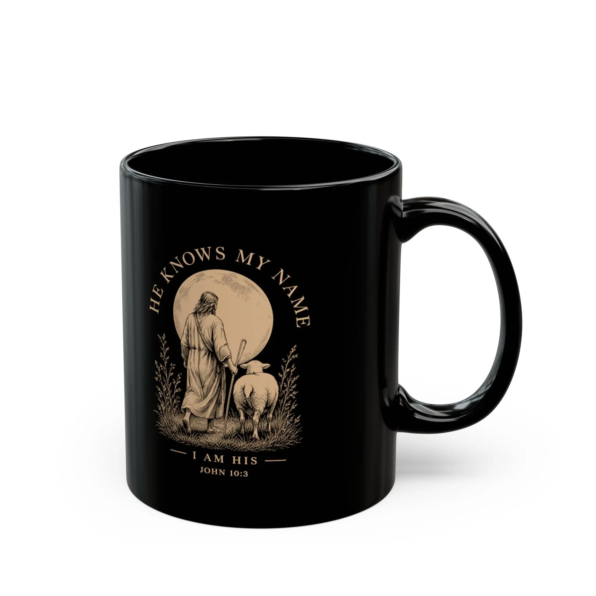 He Knows My Name Shepherd Illustration Mug | Christian Scripture Coffee Cup
