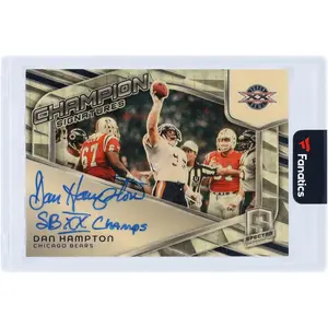 Dan Hampton Chicago Bears Autographed 2024 Panini Spectra Champion Gold Vinyl #CS-DGN #1/1 Card with "SB XX Champs" Inscription - Fanatics Authentic Certified