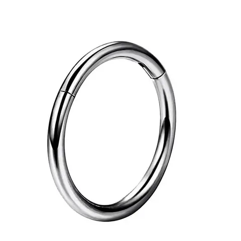 OUFER 18G Titanium 6AL4V Segmented Hinged Nose Hoop Rings for Female, 1.0mm Polished Surface Nose Piercing Jewelry, Non-Tarnish Tarnish-Proof Hypoallergenic Piercings Jewelry