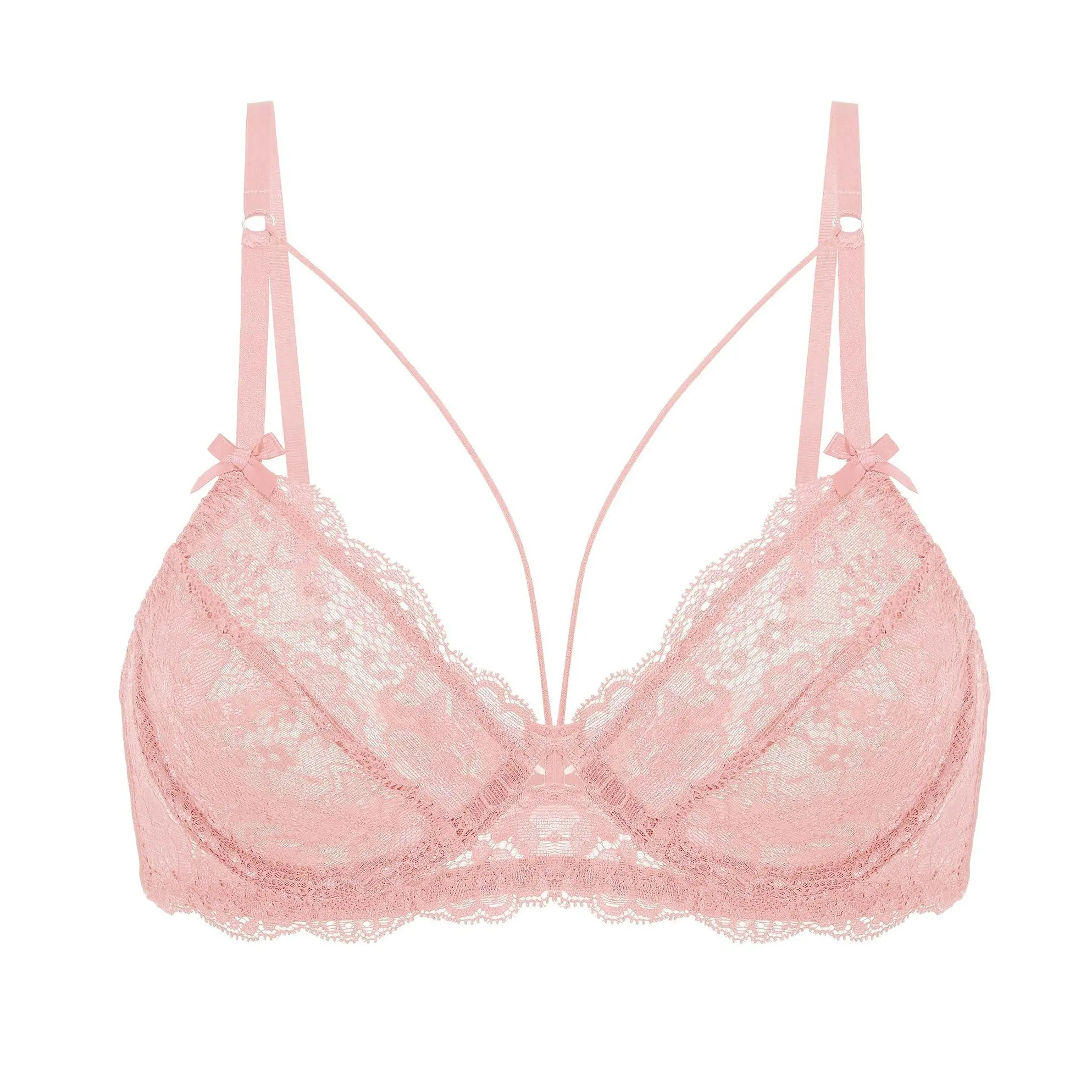 Avidlove Women's Lace Bra Sheer Balconette Unlined Underwire Strappy Bras Everyday Bras