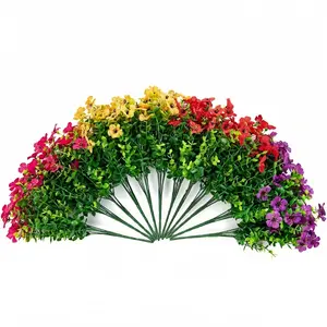 Artificial Daisy Flowers with Eucalyptus Leaves for Home Garden Patio Decor 8/16 Bundles High Quality Water Resistant Realistic Fake Plants for Indoor Outdoor Use - Kitchen, Utensils