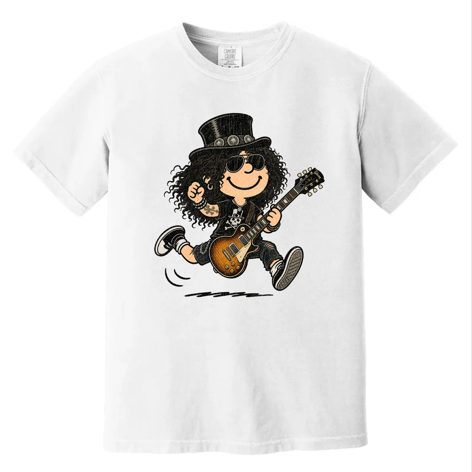 Guitar Legend Comfort Color Graphic Printed Tee Ring-Spun Cotton Soft-Washed T-Shirt Trendy Tops Perfect Gift