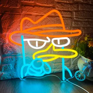 Platypus Sign Wall-Mounted Illuminated Neon Sign, USB Powered, Cool Anime Character Wall Art Room Decor, Animation Theme Party Decor, Birthday Gift