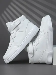 Men's High-Top Sneakers, Sports Shoes, PU Leather, Durable and Comfortable, Casual Style, All Seasons, Above Ankle, Eva Sole, Casual Simplistic Sneakers, Hightop Casual Sneaker, Casual Athletic Sneaker, Colorblock Sneakers