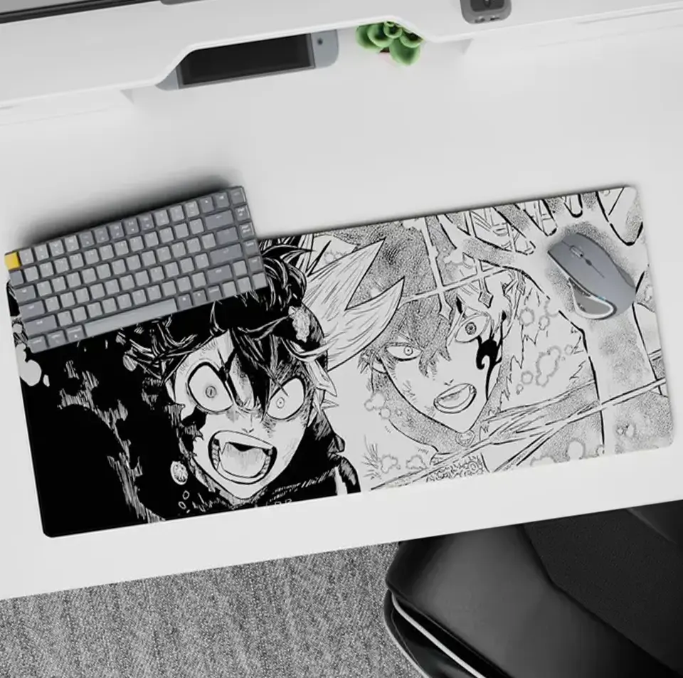 Black Clover - Anime Desk Mat - Monochrome Magic Clash, Mouse Pad for Anime Fan, Gaming Desk Accessories, Large Computer Pad, Desk Decor – FASTSHIPPING