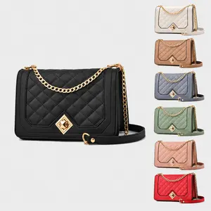 Women's Diamond Quilted Chain Bag, Shoulder Handbag & Crossbody Bag, Flap Small Square Bag, Large Capacity All-Season Daily Commute Bag, Perfect for Moms On-the-Go