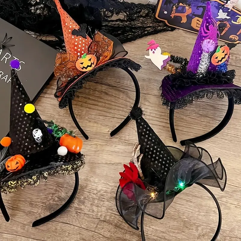 Halloween Decorative Headbands, Hair Clips, Funny Witch Hats, Pumpkin Hair Clips, Cosplay Headwear, Hair Accessories, Day Of The Dead Gifts