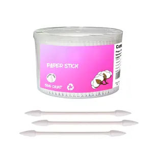 Pointed Tip Cotton Swabs,500 count Cotton Buds,Double Precision Tips with Paper Stick for Personal Care and Makeup