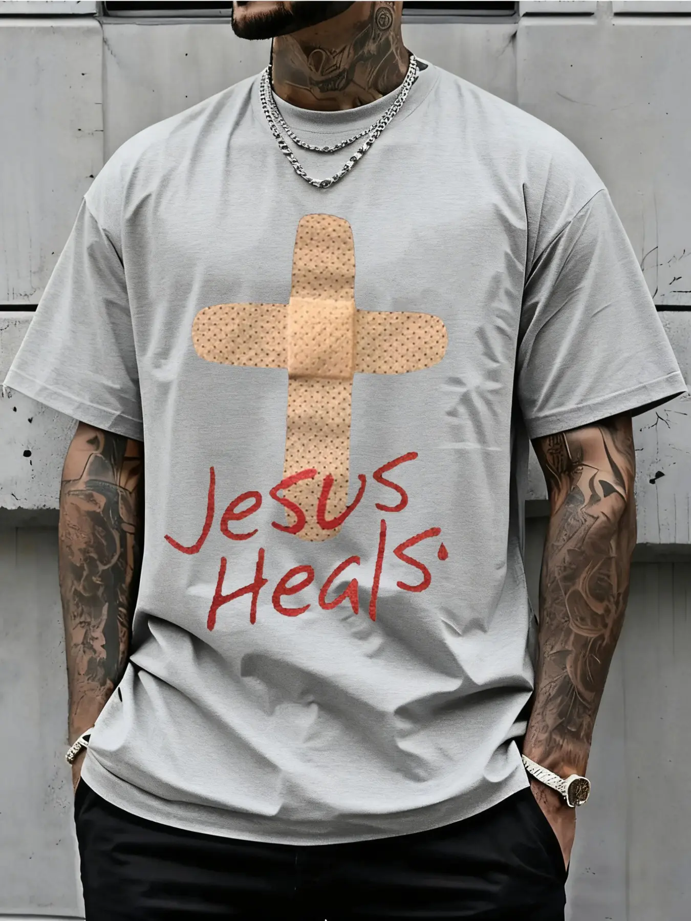 Men's Short Sleeve T-Shirt Set, Sicko Mode Trendy Print Design, Cartoon Machine Print, Soft Skin-Friendly Fabric, Street Hip-Hop Style, Streetwear