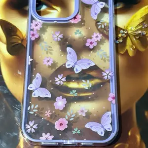 Magnetic Matte PC Case for iPhone 16 15 14 13 12 Pro Max Slim Translucent Frosted Back Cover with Butterfly Floral Design International Warranty