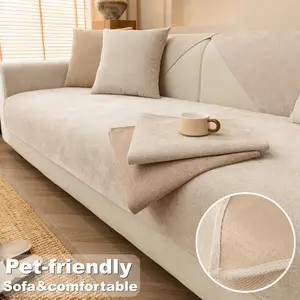 Soft Couch Cover for Dogs & Cats, Pet-Friendly Sofa Protector, Washable Non Slip Comfortable Furniture Seat Cover, Minimalist Sofa Cover for Living Room for 1/2/3/4 Seater Sofa.