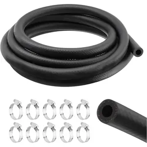 5/16" Fuel Line Hose Tool Kit,NBR Fuel Hose 10Ft with 10 Steel Fuel Line Clamps 300 PSI for Replace Small Engine Fuel Line,Versatile Car Accessories Gas Line Hose for PCV Systems (5/16 inch)