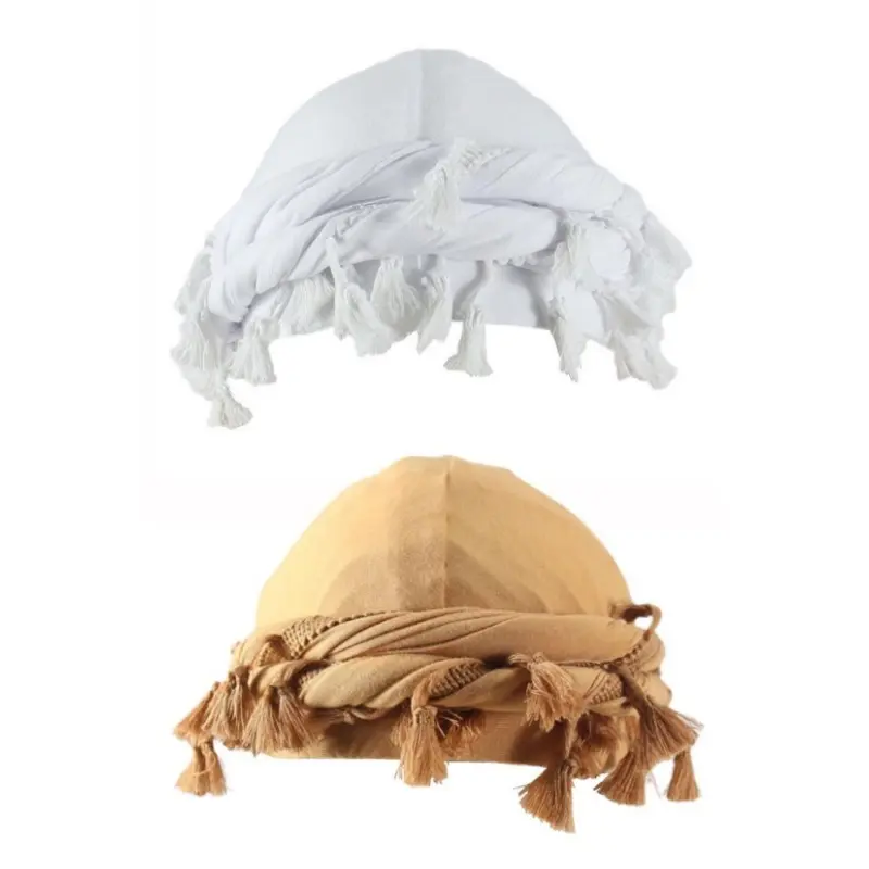 2pcs Tassel Turban Hat for Women Men, Soft Cotton Fringe Head Wrap Elastic Breathable Beanie Cap, Bohemian Tassel Head Cover for Daily Wear Prayer Hair Cover