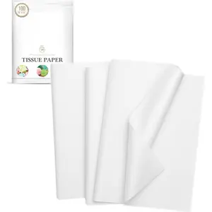 100 Sheets White Tissue Paper 15 x 20 Inch – Bulk Wrapping Paper for Gift Bags, Weddings, Birthdays, DIY Crafts, Packaging, Parties & Decorations – Recyclable & Eco-Friendly