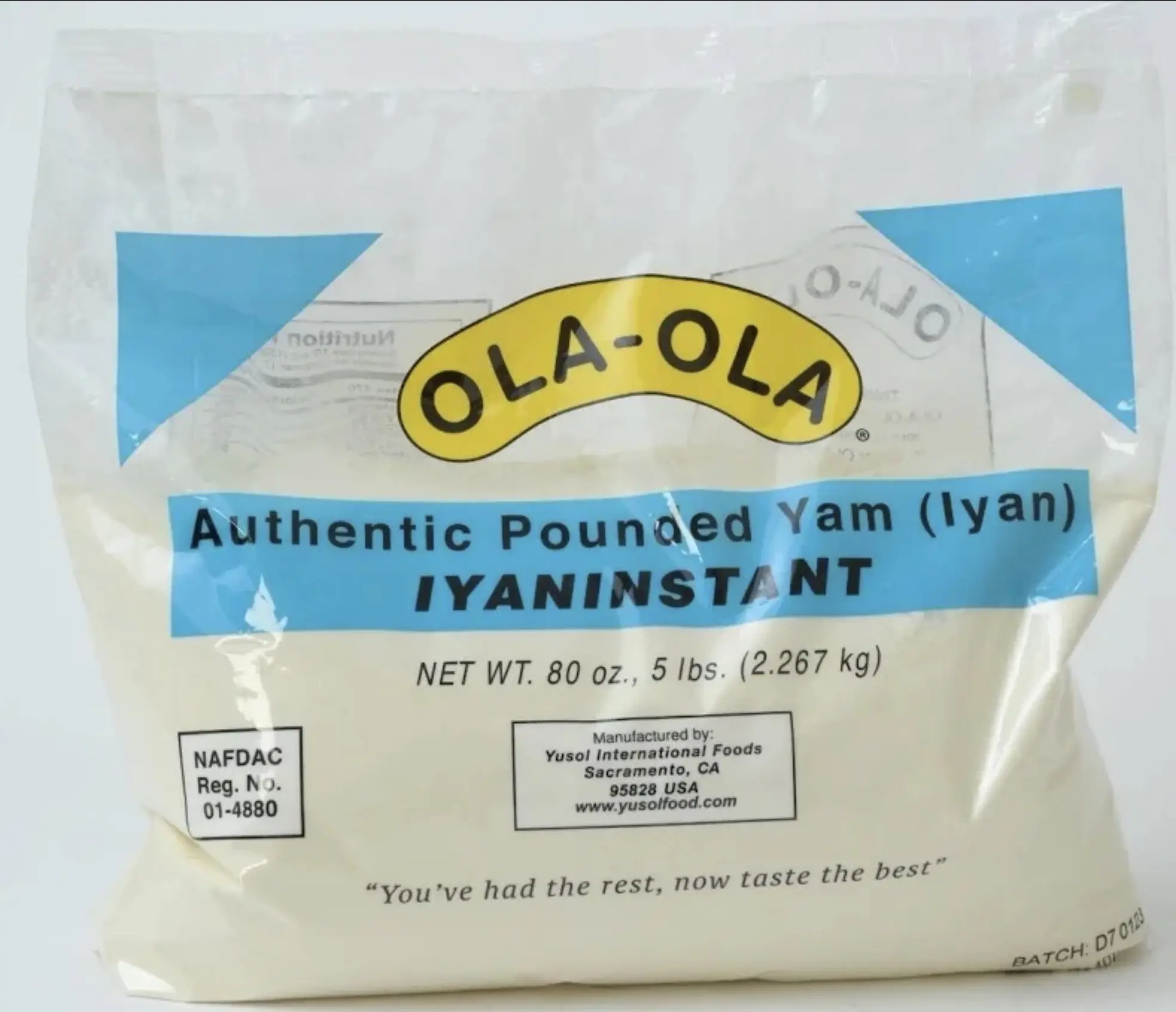 Ola-Ola Authentic Pounded Yam Flour (Iyan Instant), 5 lb (80 oz)